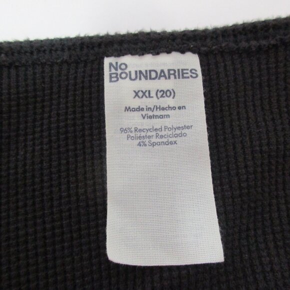 No Boundaries Sweater Womens 2XL‎ Black Knitted Stretch Long Sleeve Wrap V-Neck - Picture 4 of 6